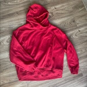 Athleta Red Hooded Pullover Sweater
